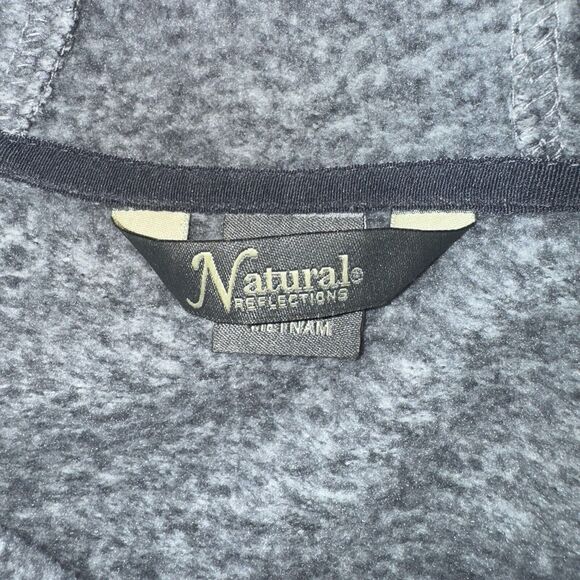 Naturals Reflections Sweater Woman’s Size M Fleece Lined Hooded Full Zip Grey - Picture 8 of 13